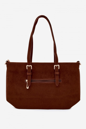 Sac en daim synthétique marron Araminta