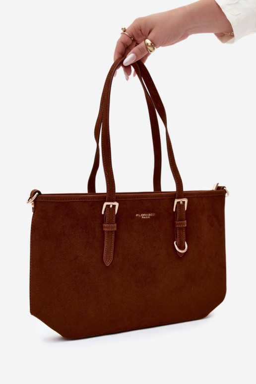 Sac en daim synthétique marron Araminta