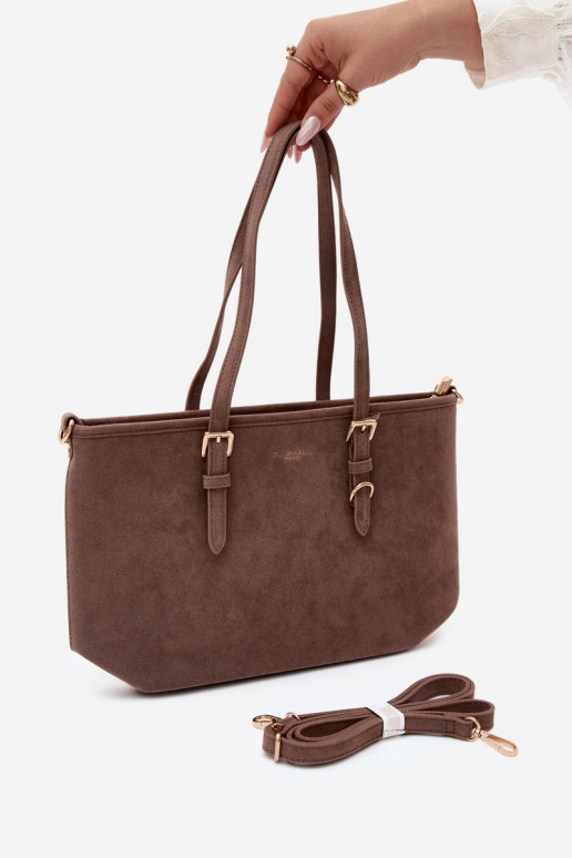 Tas in faux suede klei Araminta