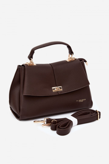 Dames tas in faux leather chocolade Sybella 2