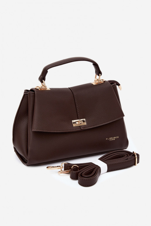 Dames tas in faux leather chocolade Sybella