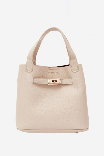 Sac avec trousse de maquillage en cuir synthétique sable Crumble