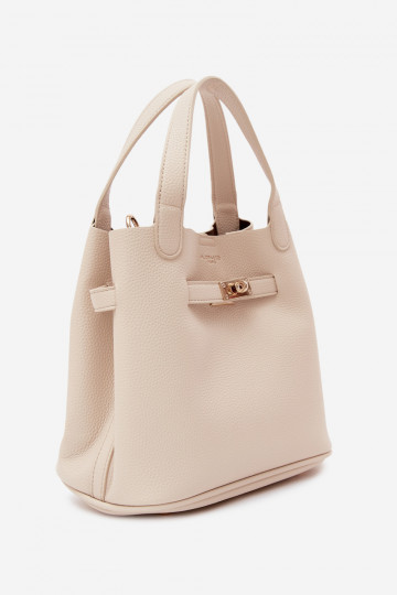 Tas met cosmetica en faux leather zand Crumble 2