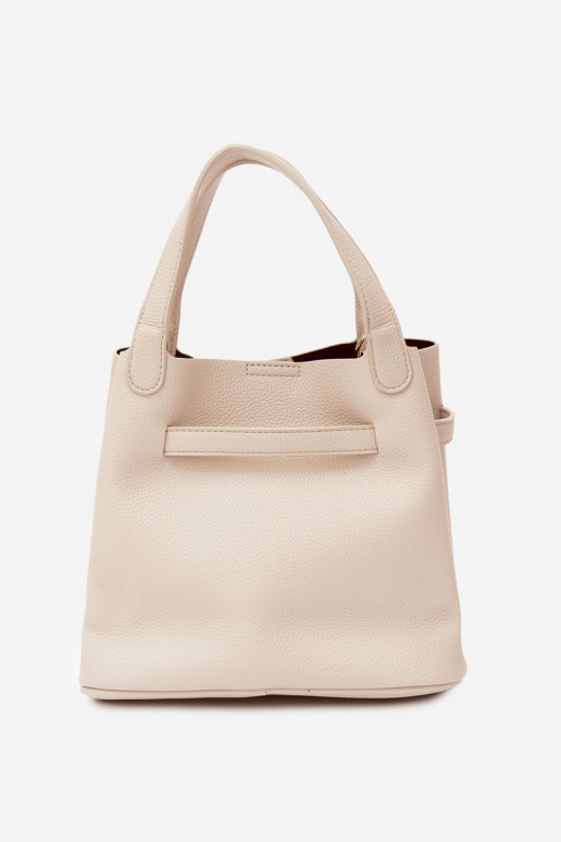 Tas met cosmetica en faux leather zand Crumble