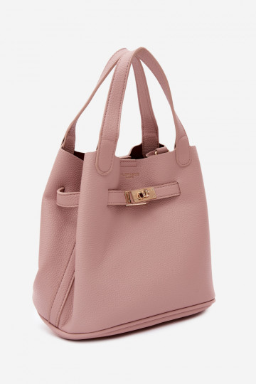 Sac avec trousse de maquillage en cuir synthétique rose Crumble 2