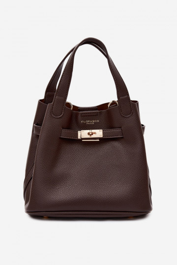 Tas met cosmetica en faux leather chocolade Crumble