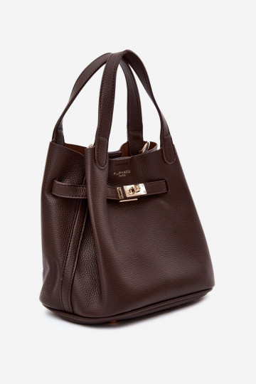 Sac avec trousse de maquillage en cuir synthétique chocolat Crumble 2