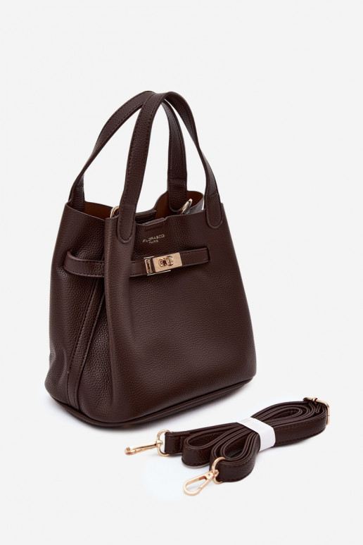 Tas met cosmetica en faux leather chocolade Crumble
