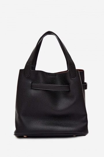 Sac en simili cuir noir avec trousse de maquillage Crumble 2