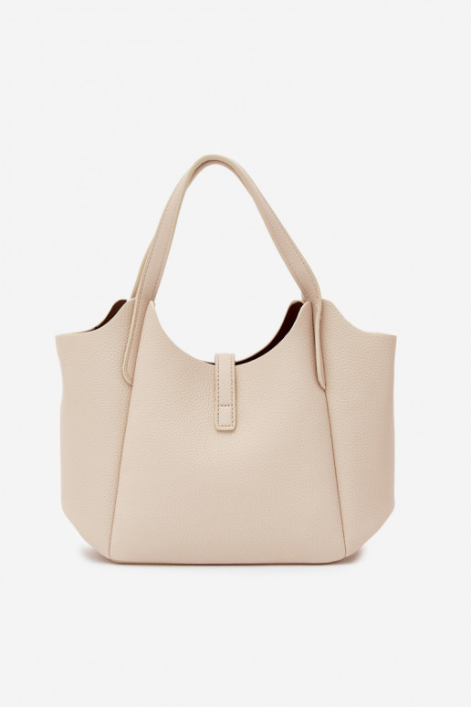 Helle sandfarbene Handtasche aus Kunstleder Toffee
