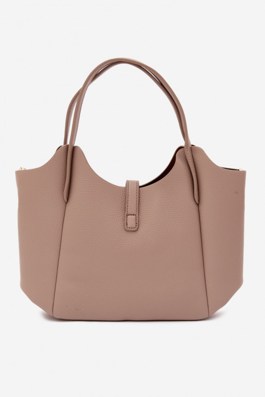 Elfenbeinfarbene Handtasche aus Kunstleder Toffee