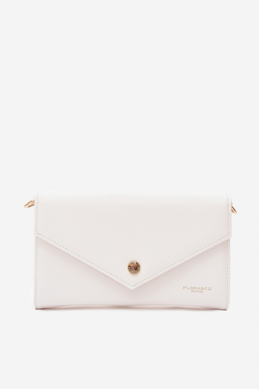 Sac portefeuille en forme d'enveloppe blanc avec rubans décoratifs Pauline