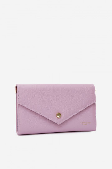 Sac portefeuille en forme d'enveloppe violet avec rubans décoratifs Pauline