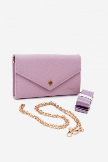 Sac portefeuille en forme d'enveloppe violet avec rubans décoratifs Pauline 2