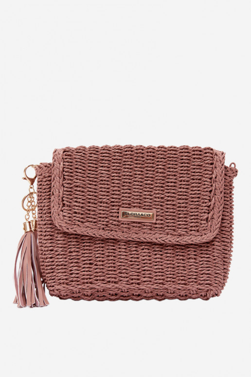 Kleine rosa Postboten-Handtasche mit durchbrochenen Elementen Tamara