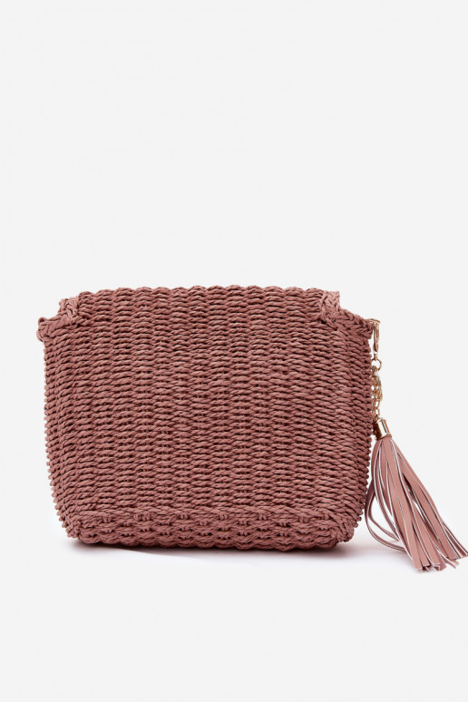 Petit sac rose de style facteur avec éléments ajourés Tamara