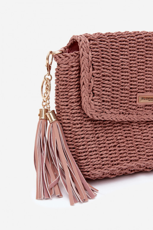 Kleine rosa Postboten-Handtasche mit durchbrochenen Elementen Tamara