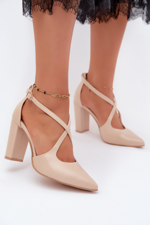 Schoenen met hakken Met Strepen Zazoo 1053 beige