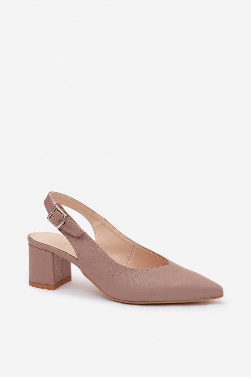 Dames sandalen Ze Szpiczastym Noskiem met hakken Zazoo 1122 klei kleuren