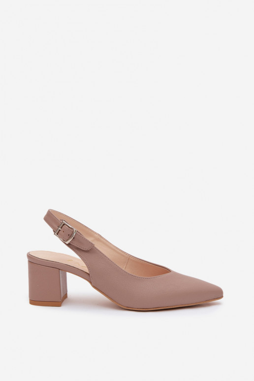 Sandales pour femmes à talons et bout pointu couleur argile Zazoo 1122