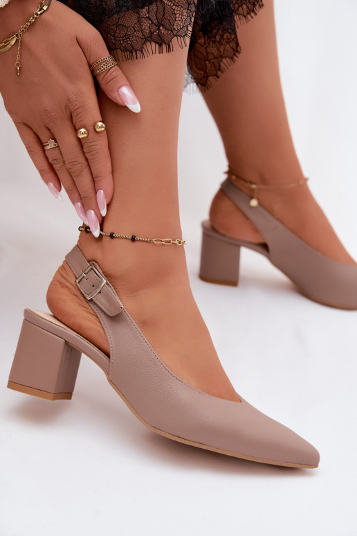 Sandales pour femmes à talons et bout pointu couleur argile Zazoo 1122