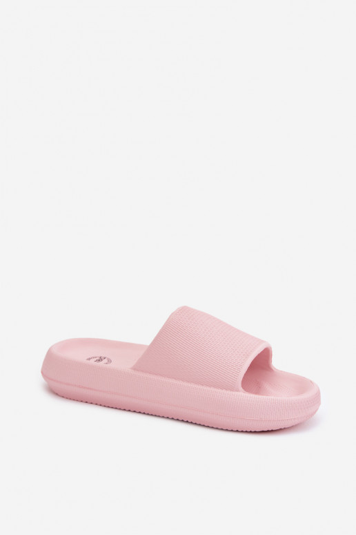 Dames lichte schuimslippers op dikke zool in roze Querceria