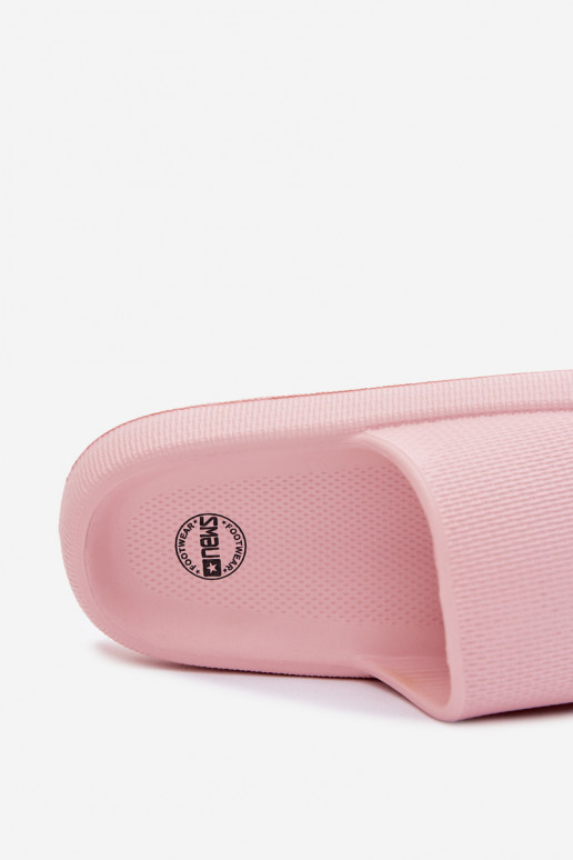 Leichte Damen-Schaum-Slipper auf dicker Sohle in Rosa Querceria