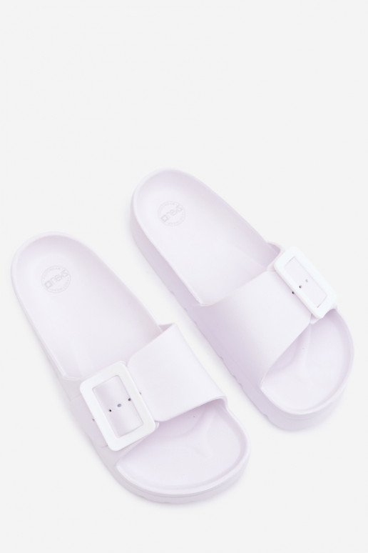 Chaussons blancs pour femmes avec plateforme et boucles Caramel