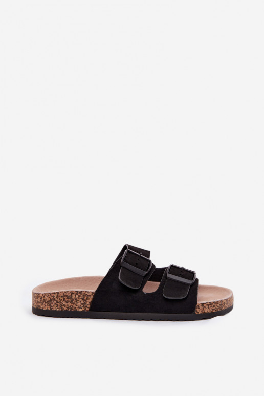 Chaussons pour femmes avec boucles sur semelle en liège couleur noire Brooks