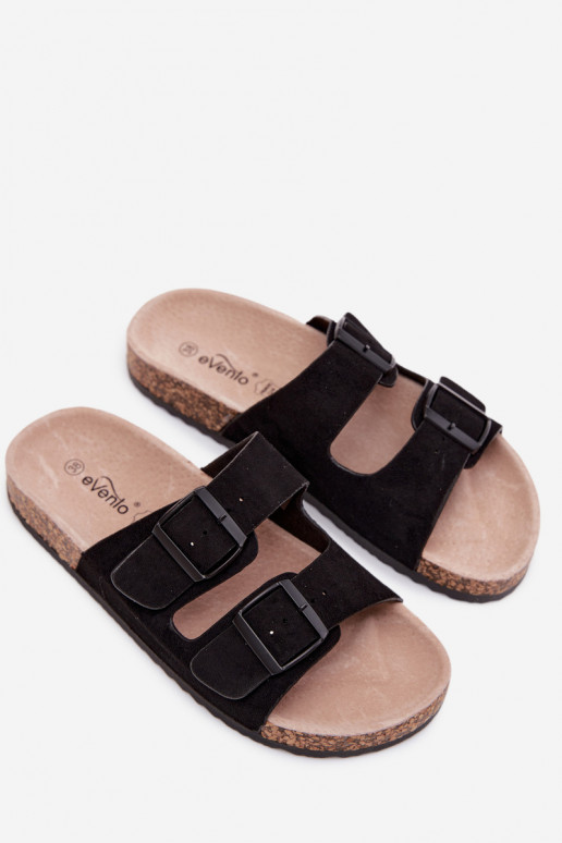 Chaussons pour femmes avec boucles sur semelle en liège couleur noire Brooks