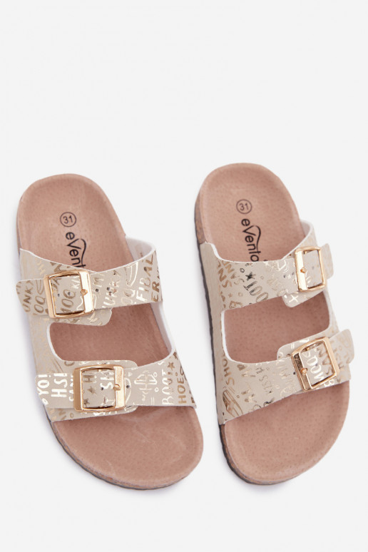 Goldene Kinderschuhe mit Schnallen Cinnamon