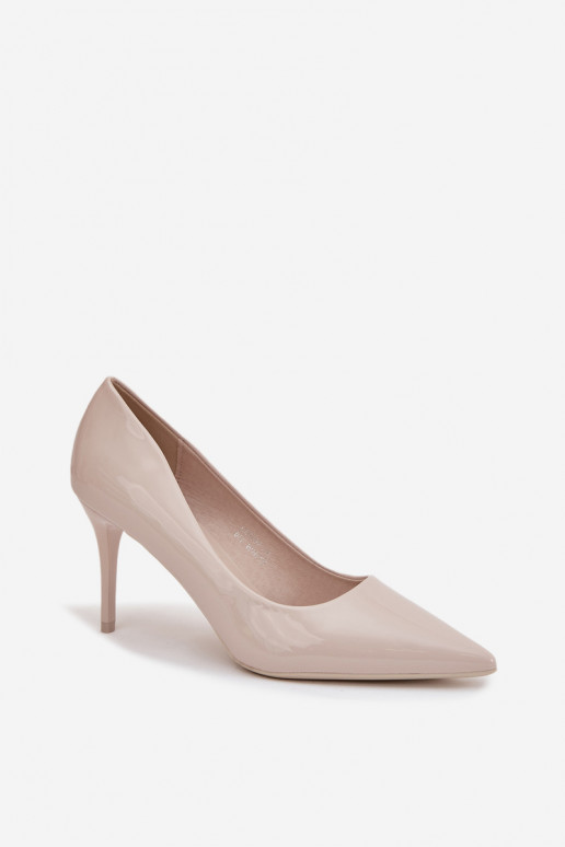 Escarpins en faux cuir ivoire avec effet verni Jadira