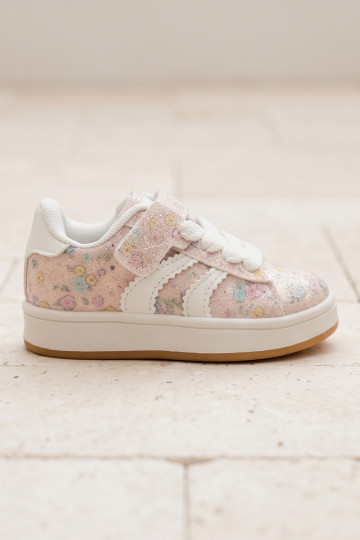 Baskets brillantes avec fleurs en rose Tessina