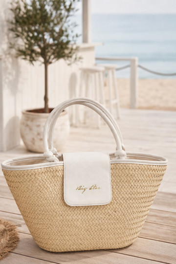 Sac tressé Big Star RR574214 en sable-blanc