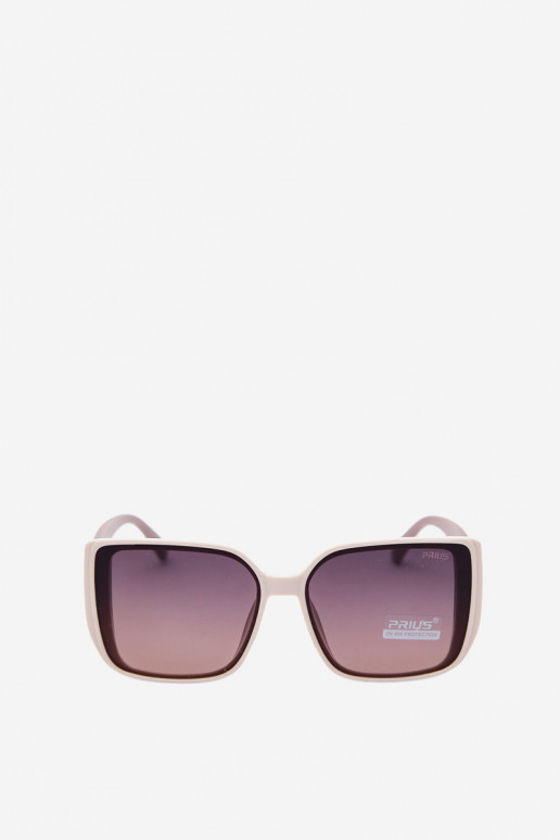 Sonnenbrille mit dekorativen Details in Sandfarbe