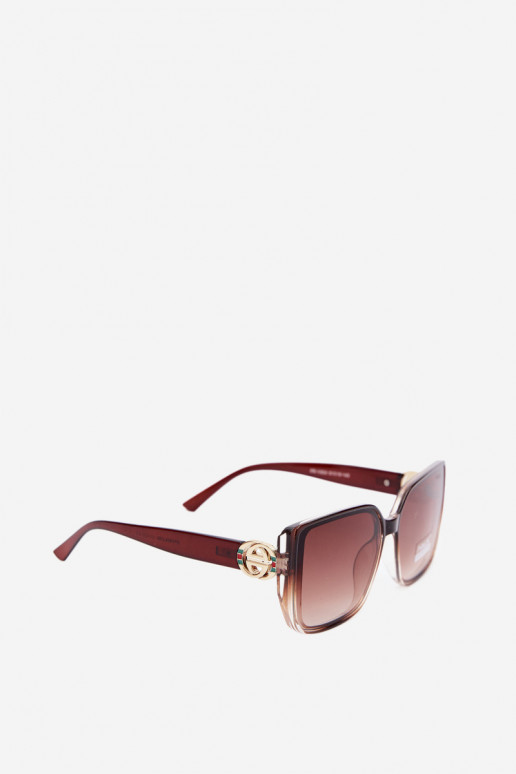 Lunettes de soleil avec des détails décoratifs en couleur marron