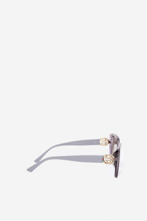 Sonnenbrille mit dekorativen Details in Grau