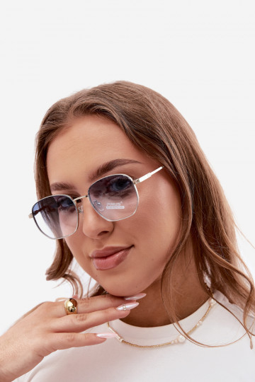 Lunettes de soleil avec monture fine UV 400 en couleur bleue