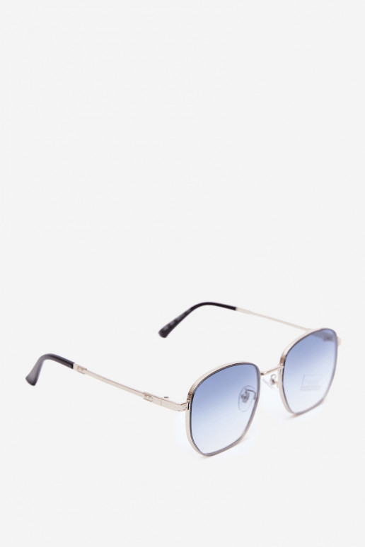 Lunettes de soleil avec monture fine UV 400 en couleur bleue