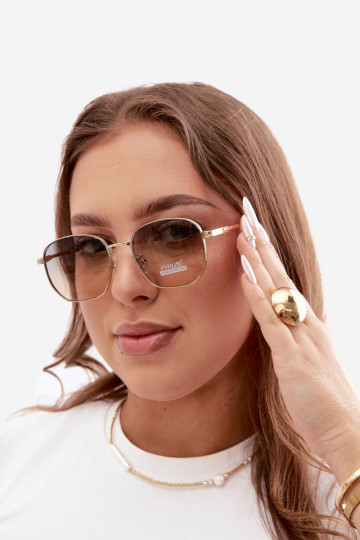 Sonnenbrille mit dünnen Rahmen UV 400 in Gelb