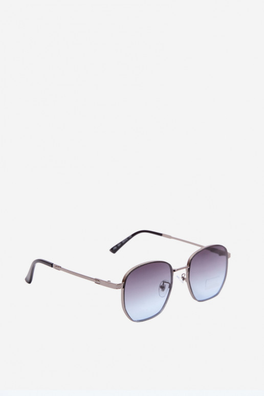Zonnebril met dunne monturen UV 400 in donkerblauw