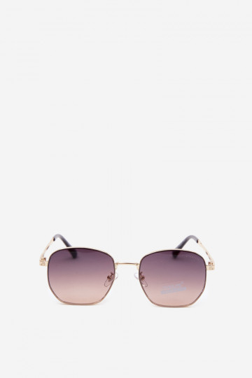 Lunettes de soleil avec monture fine UV 400 en couleur marron 2