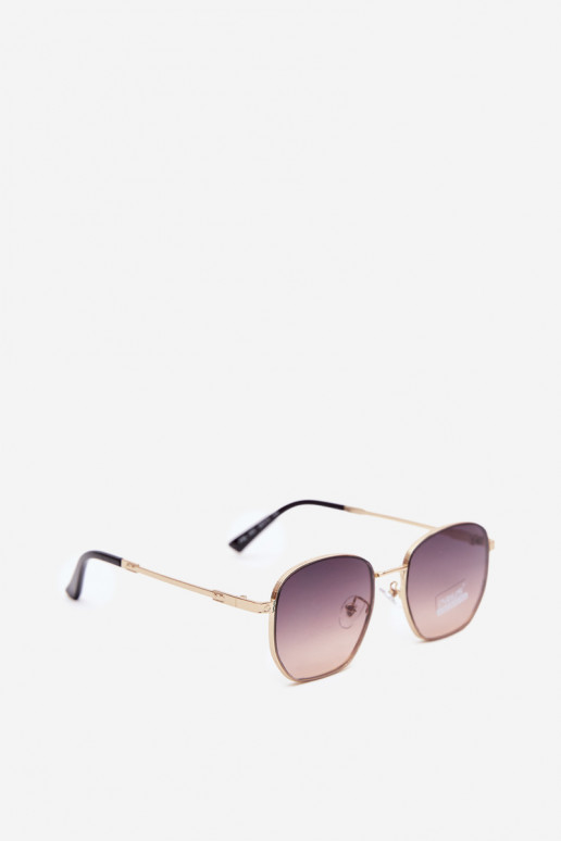 Lunettes de soleil avec monture fine UV 400 en couleur marron