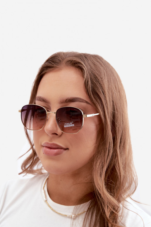 Lunettes de soleil avec monture fine UV 400 en couleur marron