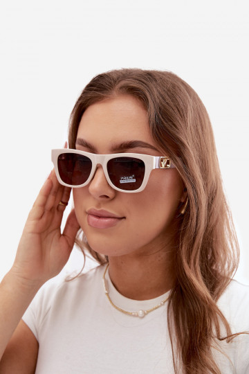 Dames zonnebril met UV-filter in zandkleur