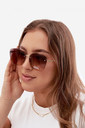 Lunettes de soleil sans monture avec filtre UV 400 en couleur marron