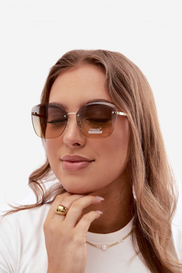 Rahmenlose Sonnenbrille mit UV 400-Filter in Gelb