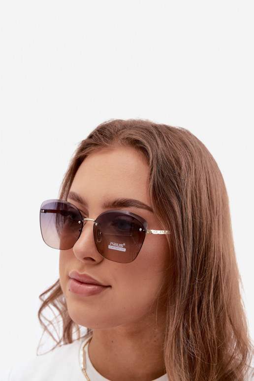 Sonnenbrille randlos mit UV 400 Filter in dunkelbraun