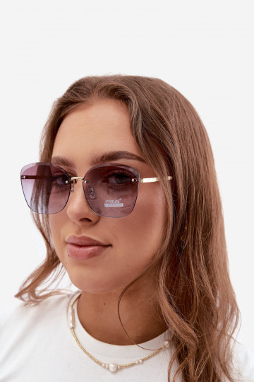 Lunettes de soleil sans monture avec filtre UV 400 couleur violette