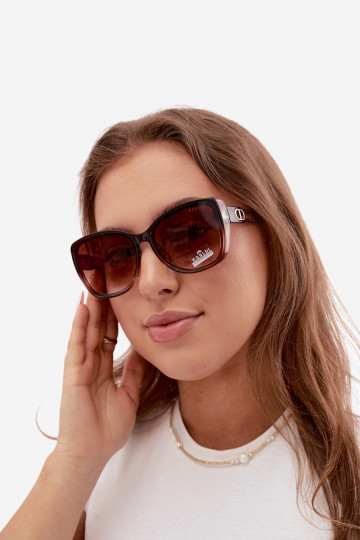 Dames zonnebril in cat-eye stijl bruin